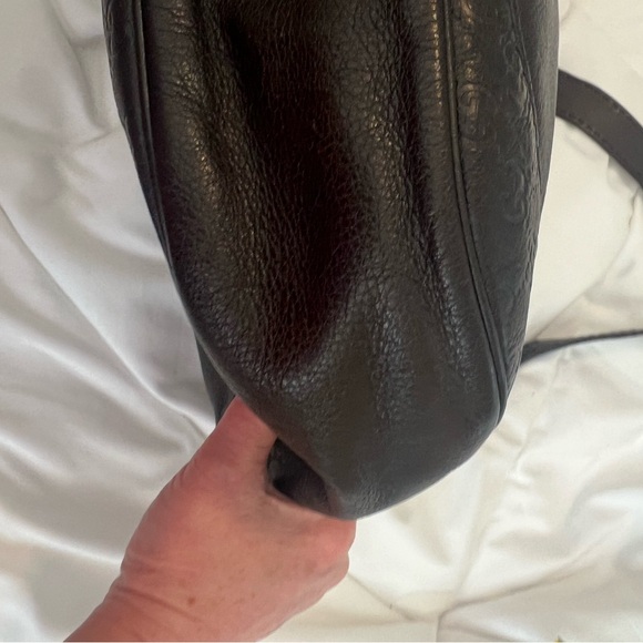Gucci dark brown  Leather Shoulder Bag with gold GG accents - Picture 8 of 14